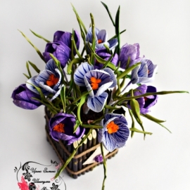 крокусы из фоамирана. видео-мастер-класс