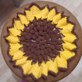 Подставка под горячее "Подсолнух"крючком