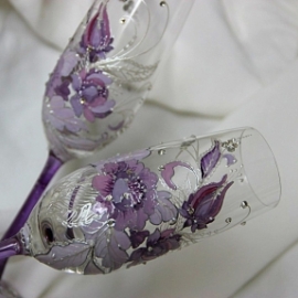 Фужеры" Фиолетовые розы"