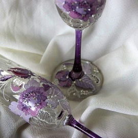 Фужеры" Фиолетовые розы"