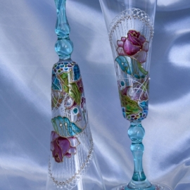 Фужеры " Бирюзовый коктейль"