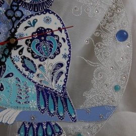 ЧАСЫ  Сова " Гжелька"