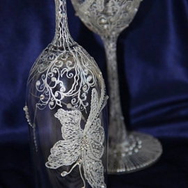 Фужеры" Бабочка в серебре"