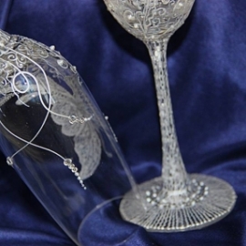 Фужеры" Бабочка в серебре"