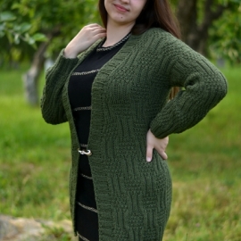 Вязаный кардиган "Амазонка"цвет хаки