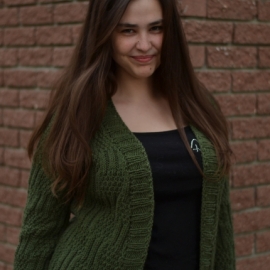 Вязаный кардиган "Амазонка"цвет хаки