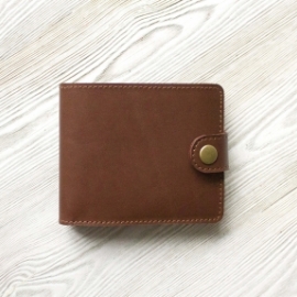 Кошелек из натуральной кожи "Молочный шоколад"