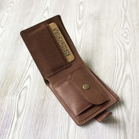 Кошелек из натуральной кожи "Молочный шоколад"