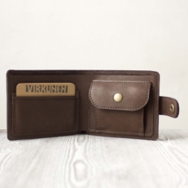 Кошелек из натуральной кожи "Темный шоколад"