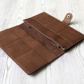 Портмоне, из натуральной кожи "Молочный шоколад"