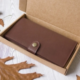 Портмоне, из натуральной кожи "Молочный шоколад"