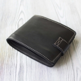 Мужской кошелек, портмоне из натуральной кожи "Контраст"