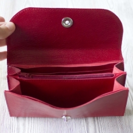 Красное женское портмоне из натуральной кожи "Фруктовая карамель"