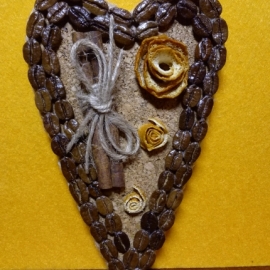 Магнит кофейный "Сердце"