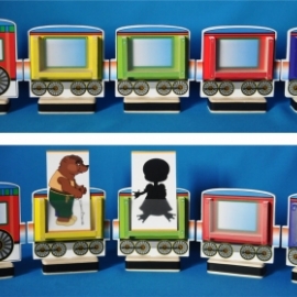 Паровоз с карманами для карточек