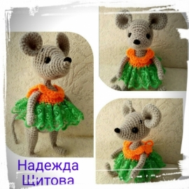 Мышка, связанная крючком.