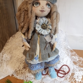 Текстильная кукла Настя в наряде в стиле Бохо