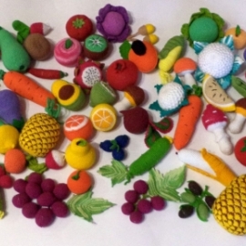 вязаные фрукты и овощи