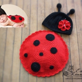 Костюм "Божья коровка" для фотосессии новорожденных
