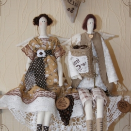 кукла Тильда кофейный ангел