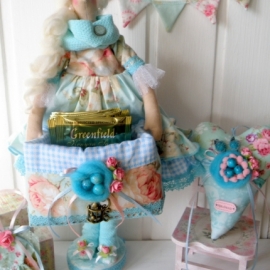 Чайная дама для хранения чайных пакетиков "Мариша-пампушка...голубика со сливками"