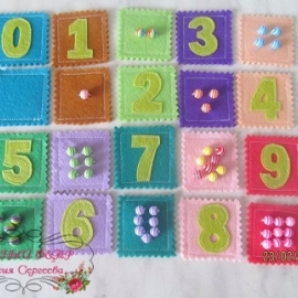Карточки из фетра "Учимся считать".