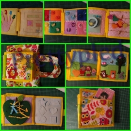 Развивающая текстильная книжка из фетра с сумочкой