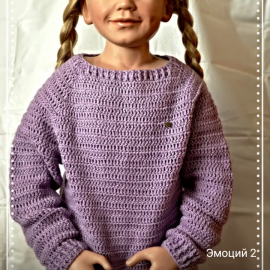 Вязаный свитшот ручной работы.