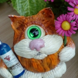 КОТИК с букетом