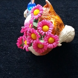 КОТИК с букетом