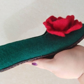 Валяные тапочки "Маки"