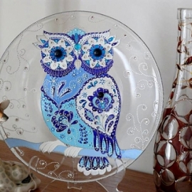 Тарелка" Сова Гжелька"