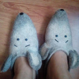 Тапочки валяные Мышата