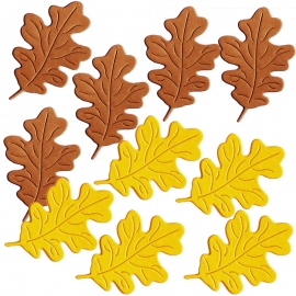 Фигурные вырубки "Листья дуба", зелено-оранжевые, 3х4см, 10 шт.
