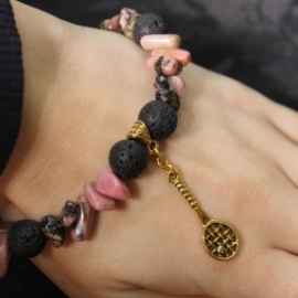 Activ браслет из родонита и лавы