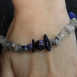 Мороз браслет из турмалинового кварца, авантюрина, лазурита, лабродора