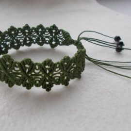 Браслет "Реликтовый лес", ажурный плетеный в технике макраме
