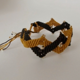 Браслет "Бесконечность", плетеный двухцветный в технике макраме