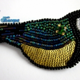 Брошь " Птичка-Синичка"