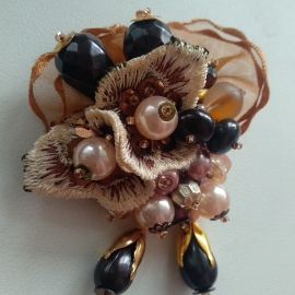 Брошь "Шоколадный мусс"