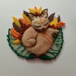 Осенняя брошка (полимерная глина)