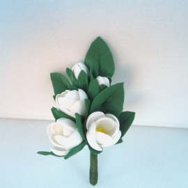 Брошь- веточка жасмина из фоамирана