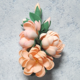 Заколка для волос/брошь Цветы из фоамирана