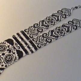 Колье - гердан "Панда" плетеный из бисера