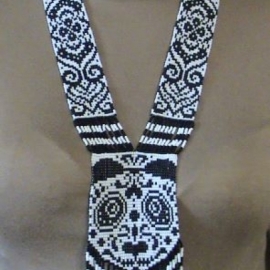 Колье - гердан "Панда" плетеный из бисера