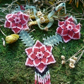 Колье-гердан "Цветы уичоль"