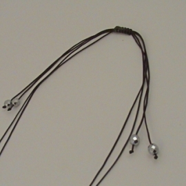 Кулон "Сияние ночи" из Агата, плетеный в технике макраме