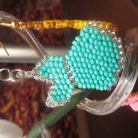 Сережки Платье бирюзовое