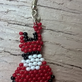 Сережки Платье красное