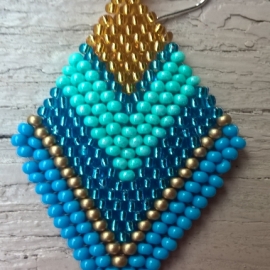 Сережки Золотисто-голубые